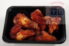 Kip borrelhapjes in oven/magnetronbakje met piri piri saus